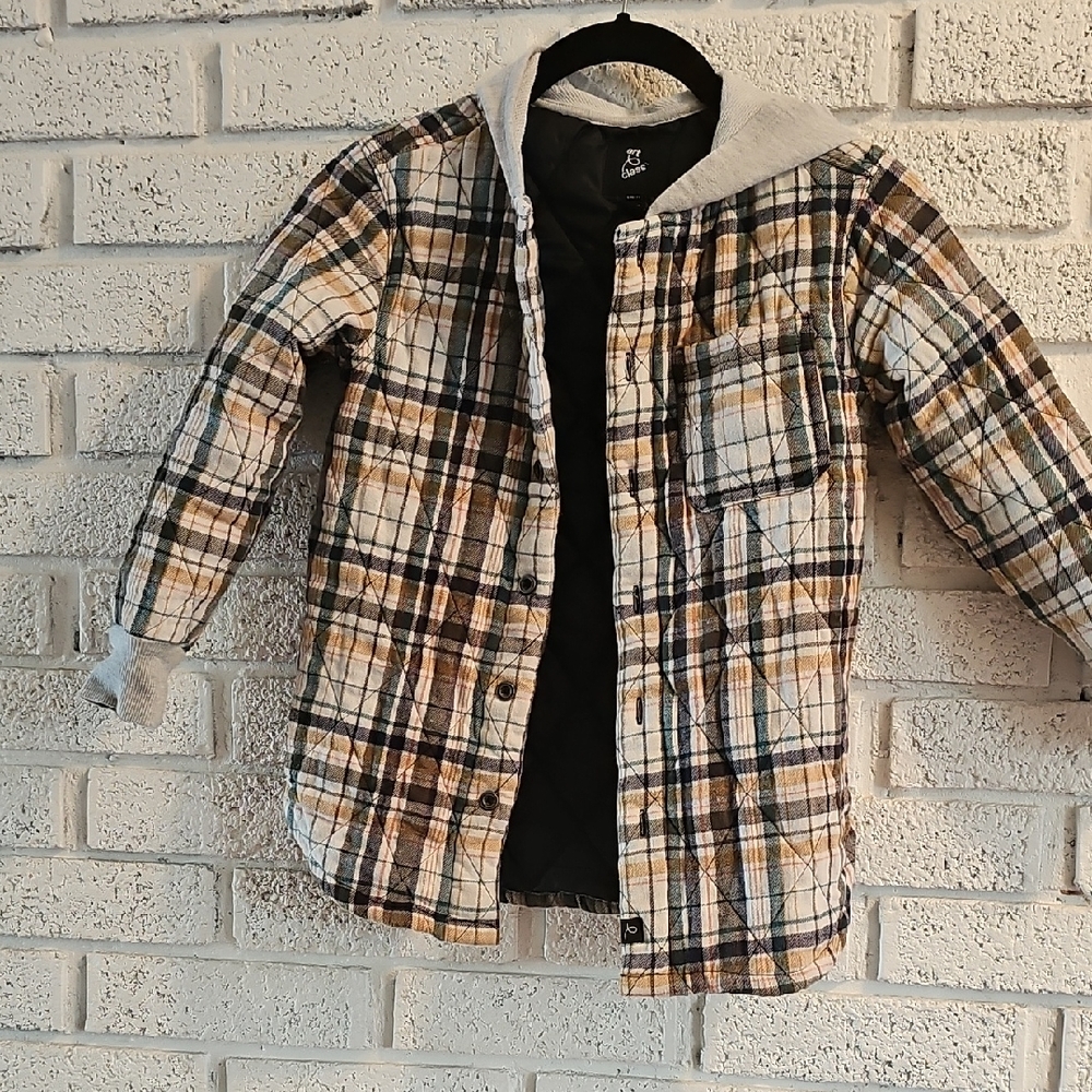 Art Class Plaid Shirt Jacket with Hood